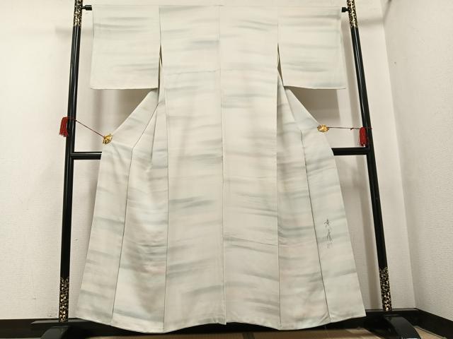 平和屋着物●染色家 岩浅公展 小紋 霞文 暈し染め 正絹 逸品 AABH8391ph