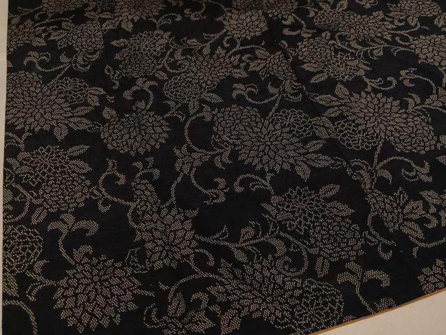 平和屋着物●上質な紬 花唐草文 正絹 逸品 AABH8395ph