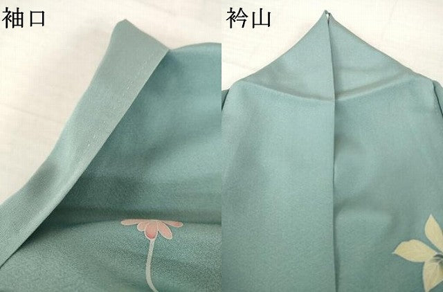 平和屋着物●訪問着 友禅 作家物 平安 草花文 正絹 逸品 AABH8415ck