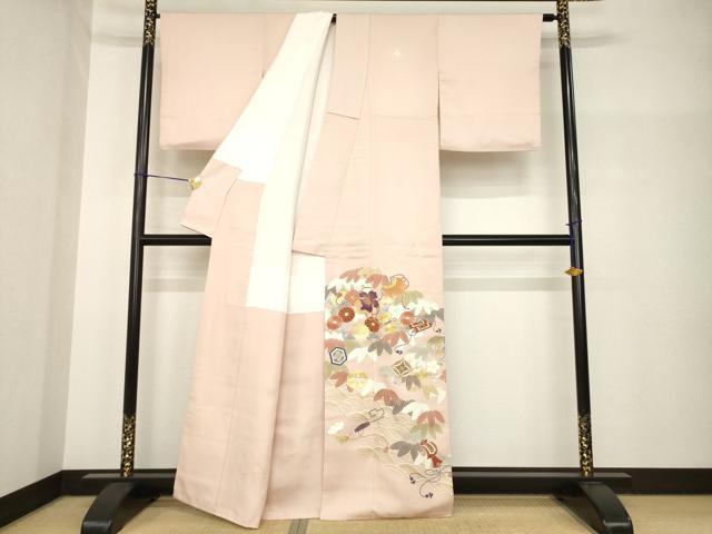 平和屋着物●創業460年・千總 色留袖 駒刺繍 宝尽くし 金彩 正絹 逸品 AABH8416ck