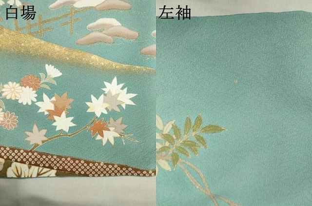 平和屋着物●訪問着 友禅 駒刺繍 誰が袖吉祥花文 金彩 ロング丈 正絹 逸品 AABH8428ck