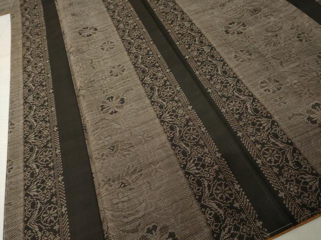 平和屋着物●本場大島紬 カタス7マルキ 更紗花間道 ロング丈 正絹 逸品 AABH8429ck