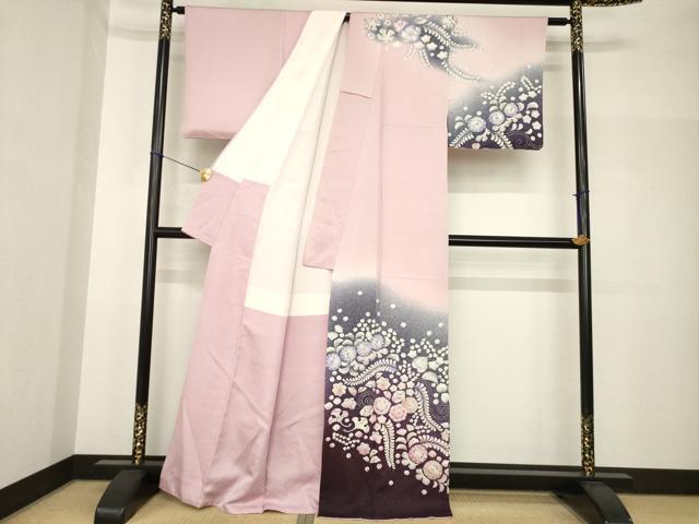 平和屋着物●訪問着 辻が花 舞花文 暈し染め 正絹 逸品 AABH8441ck