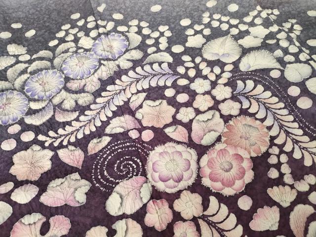 平和屋着物●訪問着 辻が花 舞花文 暈し染め 正絹 逸品 AABH8441ck