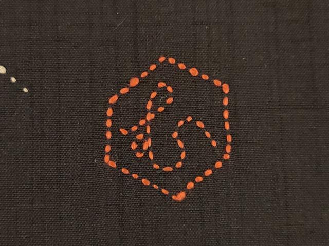 平和屋着物●訪問着 作家物 刺繍 刺し子 幾何学文様 正絹 逸品 AABH8442ck