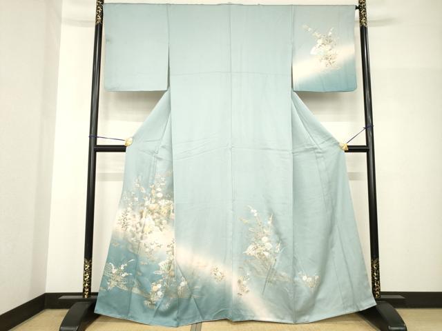 平和屋着物●訪問着 扇面吉祥文 暈し染め 金彩 正絹 逸品 AABH8444ck