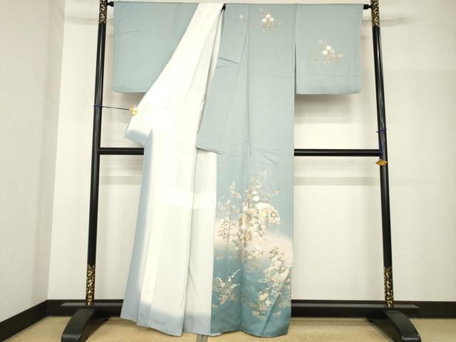 平和屋着物●訪問着 扇面吉祥文 暈し染め 金彩 正絹 逸品 AABH8444ck