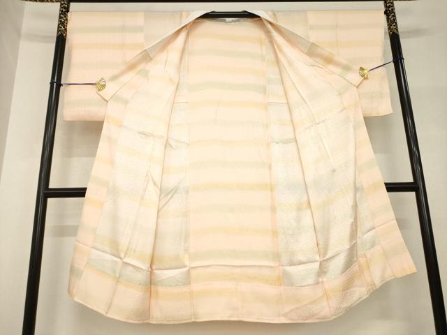 平和屋着物●長襦袢 無双仕立て 横段文 正絹 逸品 AABH8447ck