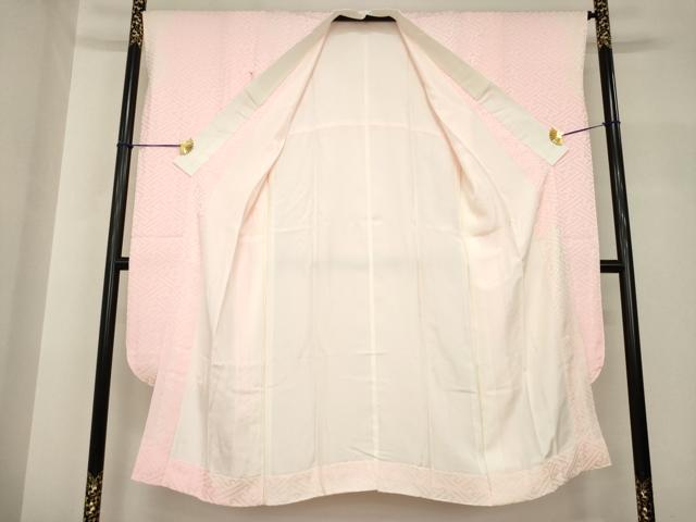 平和屋着物●振袖用長襦袢 袷 絞り 雲重ね文 紗綾形文 正絹 逸品 AABH8452ck