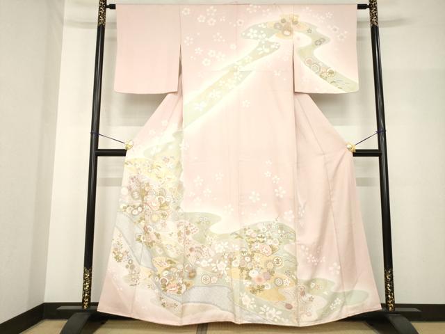 平和屋着物●訪問着 地紙吉祥花文 金彩 正絹 逸品 AABH8462ck