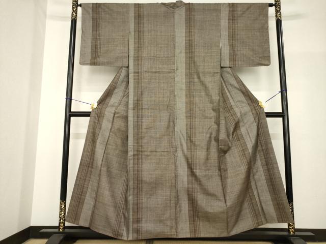 平和屋着物●本場大島紬 カタス9マルキ 間道 正絹 逸品 AABH8471ck