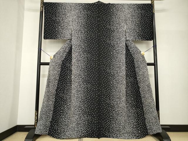 平和屋着物●上質な小紋 桜間道 黒地 正絹 逸品 AABH8478ck