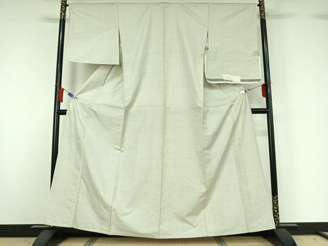 平和屋着物▽本場大島紬 白大島 単衣 100亀甲 総詰め 反端付き 正絹 逸品 AABH8536jh