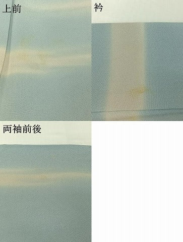 平和屋着物▽訪問着 単衣 友禅 作家物 風景枝梅文 暈し染め 正絹 逸品 AABH8549jh
