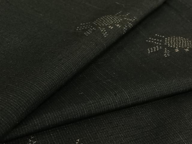 平和屋着物▽上質な紬 単衣 蟹 正絹 逸品 AABH8552jh