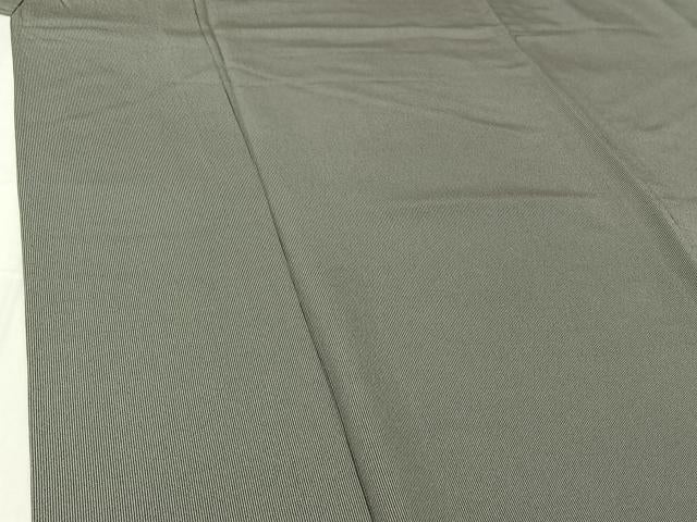 平和屋着物▽江戸小紋 単衣 万筋 鼠色×暗黒色 正絹 逸品 AABH8555jh