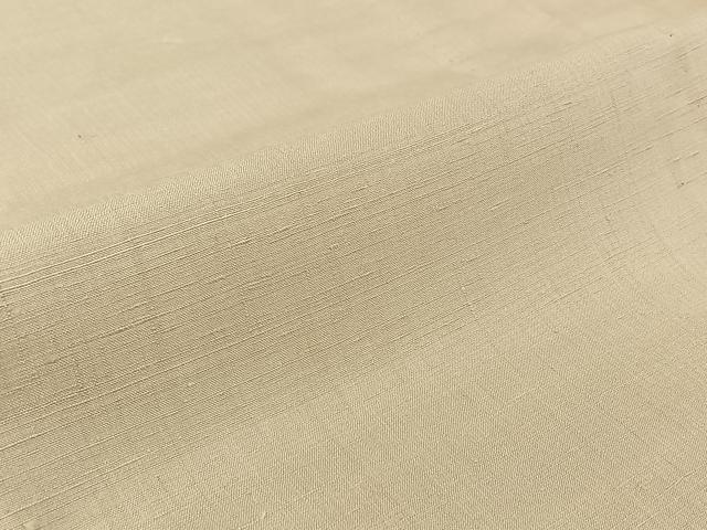 平和屋着物▽結城紬 単衣 色無地 亜麻色 正絹 逸品 AABH8558jh