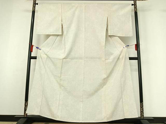平和屋着物▽本塩沢 単衣 110亀甲 草花文 正絹 逸品 AABH8567jh