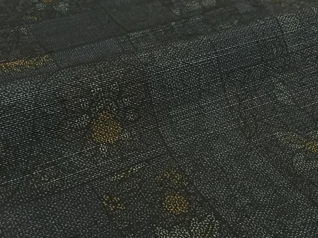 平和屋着物▽小紋 単衣 120亀甲 草花文 三越扱い AABH8605jh