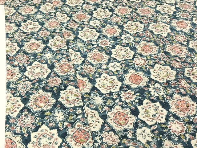 平和屋着物▽上質な小紋 単衣 草花文 正絹 逸品 AABH8612jh