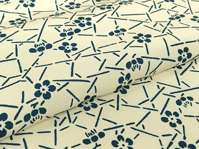 平和屋着物▽上質な小紋 単衣 舞花文 正絹 逸品 AABH8613jh