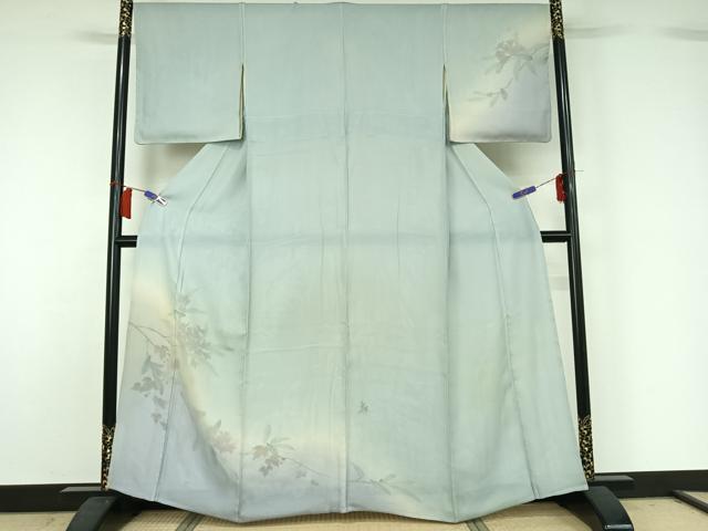 平和屋着物▽訪問着 無双 紗袷 紗×絽 枝花文 三越扱い 正絹 逸品 AABH8616jh
