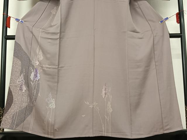 平和屋着物▽訪問着 単衣 駒刺繍 草花文 ろうけつ染め 正絹 逸品 AABH8623jh