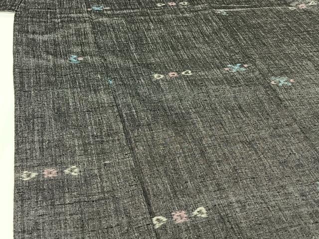 平和屋着物▽上質な紬 単衣 幾何学文様 正絹 逸品 AABH8640jh