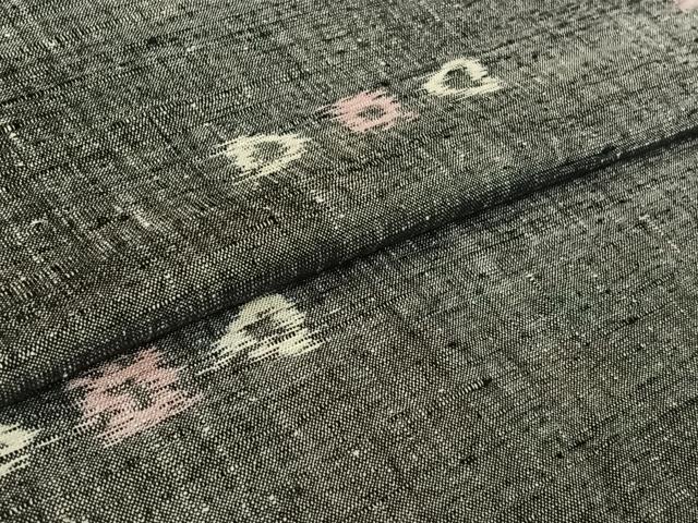 平和屋着物▽上質な紬 単衣 幾何学文様 正絹 逸品 AABH8640jh
