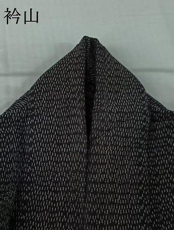 平和屋着物▽上質な紬 単衣 変わり縞 黒地 正絹 逸品 AABH8641jh