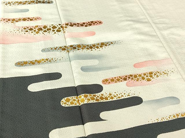 平和屋着物▽訪問着 単衣 霞文 金彩 洗える着物 AABH8643jh