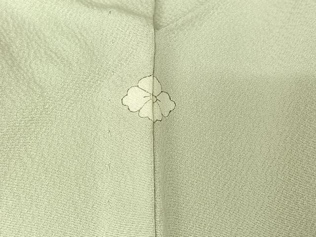 平和屋着物▽無地絵羽訪問着 単衣 風景人物地紋 蕎麦切色 正絹 逸品 AABH8657jh