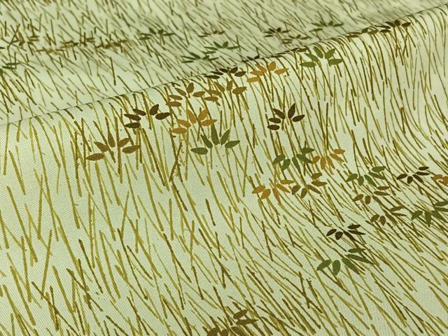 平和屋着物▽本場大島紬 染大島 単衣 草葉文 正絹 逸品 AABH8667jh