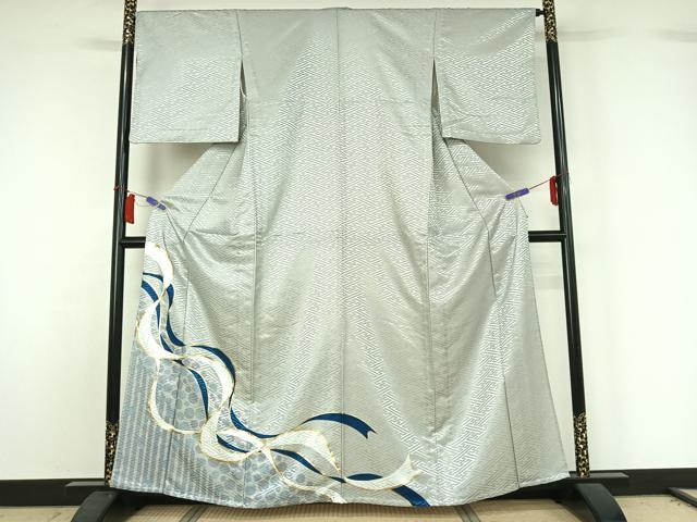 平和屋着物▽訪問着 単衣 鬘帯文 金彩 洗える着物 AABH8669jh