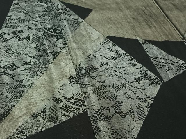 平和屋着物▽訪問着 無双 紗袷 紗×絽 切嵌花文 正絹 逸品 AABH8671jh