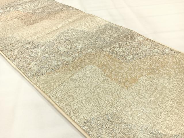 平和屋着物◎六通柄袋帯 道長文 金糸 正絹 逸品 AABH8713uk