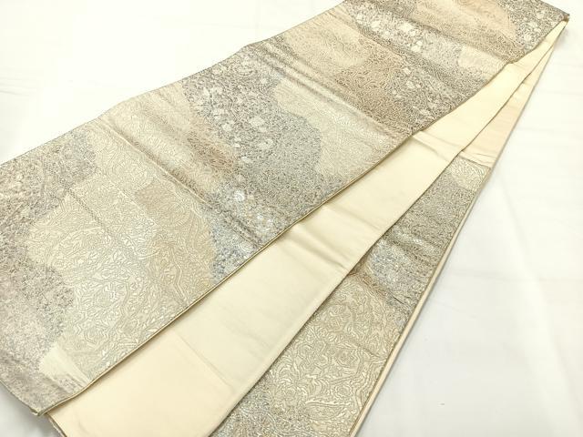 平和屋着物◎六通柄袋帯 道長文 金糸 正絹 逸品 AABH8713uk