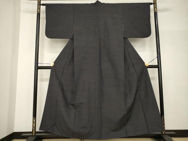 平和屋着物●上質な紬 十字絣 正絹 逸品 AABH8769ck