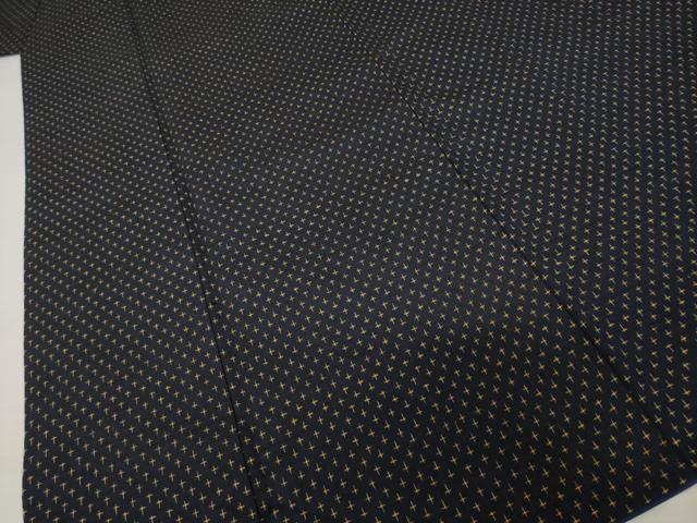 平和屋着物●上質な紬 十字絣 正絹 逸品 AABH8769ck