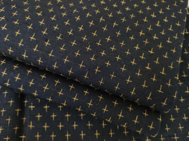 平和屋着物●上質な紬 十字絣 正絹 逸品 AABH8769ck