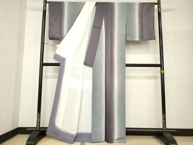 平和屋着物●上質な小紋 間道 暈し染め 正絹 逸品 AABH8787ck