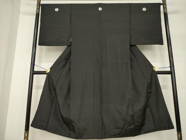 平和屋着物●男性 黒紋付 正絹 逸品 AABH8797ck