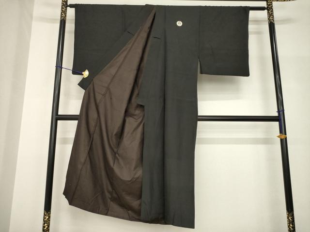 平和屋着物●男性 黒紋付 正絹 逸品 AABH8797ck