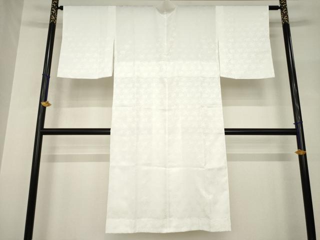 平和屋着物●長襦袢 無双仕立て 紗綾形花地紋 白色 洗える着物 AABH8798ck