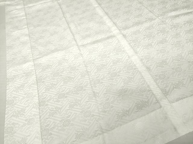 平和屋着物●長襦袢 無双仕立て 紗綾形花地紋 白色 洗える着物 AABH8798ck