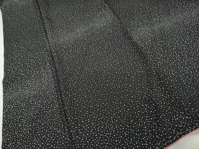 平和屋着物●上質な小紋 大小あられ 黒地 正絹 逸品 未使用 AABH8802ck