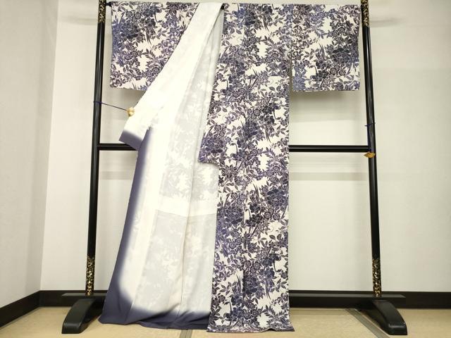 平和屋着物●上質な小紋 草花文 正絹 逸品 未使用 AABH8813ck