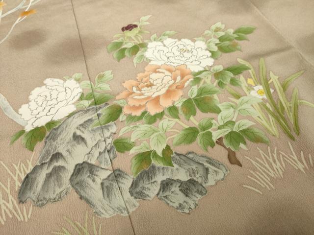 平和屋着物●豪華色留袖 手描き 花鳥文 正絹 逸品 未使用 AABH8818ck
