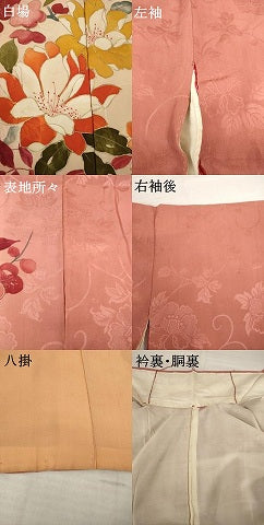 平和屋着物●アンティーク 大正ロマン 色留訪問着 枝花文 暈し染め 正絹 逸品 AABH8821ck