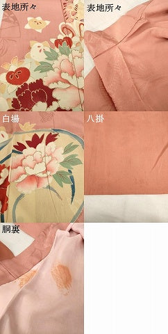 平和屋着物●アンティーク 大正ロマン 色留訪問着 花丸文 正絹 逸品 AABH8822ck